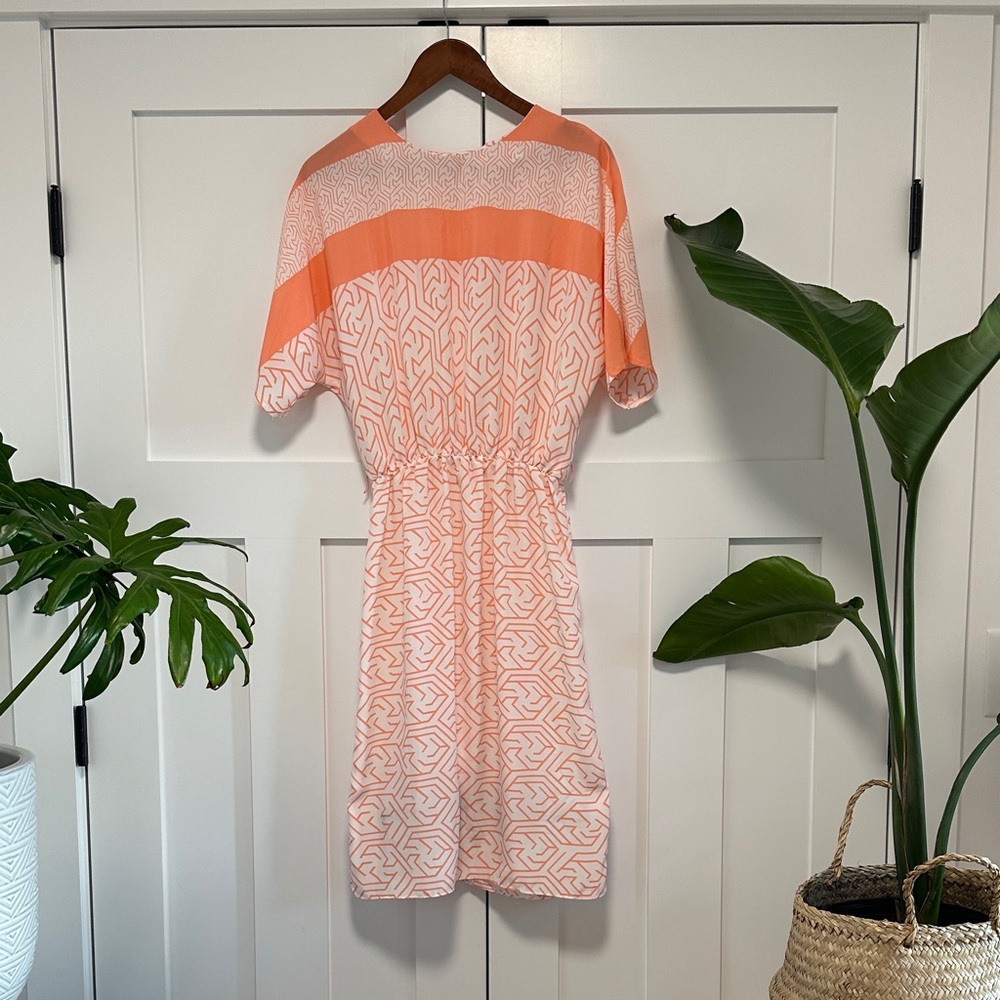 Fun light weight Orange Summer Midi Dress